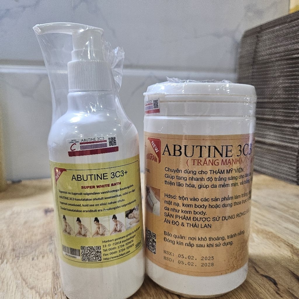Bộ đôi Ủ trắng và kem dưỡng trắng da Abutin