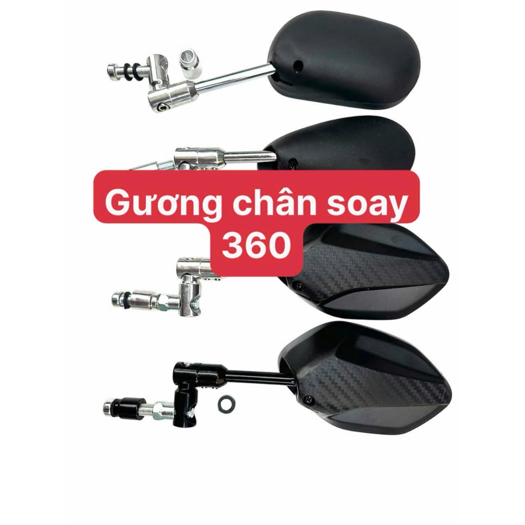 Gương soay 360,Gương xe máy,Gương thời trang xe máy,Gương chân soay 360,Kính xe máy,Gương chân 10li