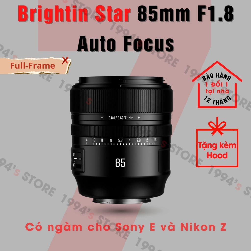 Ống kính Brightin Star 85mm F1.8 AF - Lens chân dung xóa phông có Auto Focus for Full-Frame cho Sony