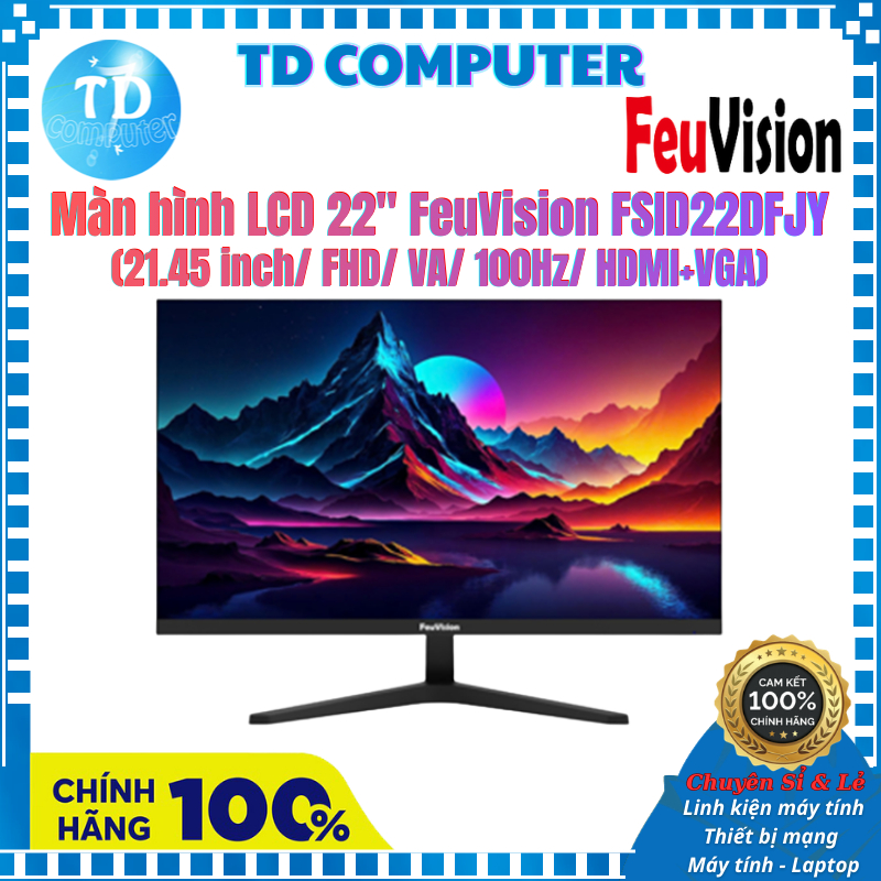 Màn hình LCD 22" FeuVision FSID22DFJY (21.45 inch/ FHD/ VA/ 100Hz/ HDMI+VGA) - Hàng chính hãng DSS p