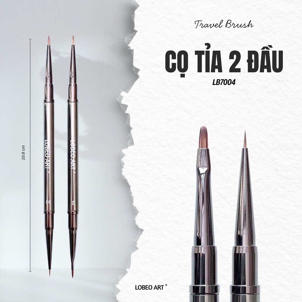 [LOBEO] Cọ 2 đầu Lobeo Art Travel Brush thân nhôm LB7004
