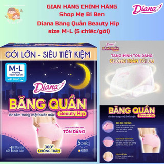Băng vệ sinh diana dạng quần beauty hip size s-m/ m-l 2/5 chiếc/gói