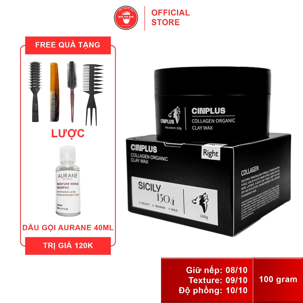 Sáp vuốt tóc Cinplus Clay Wax Sicily 1504 Right