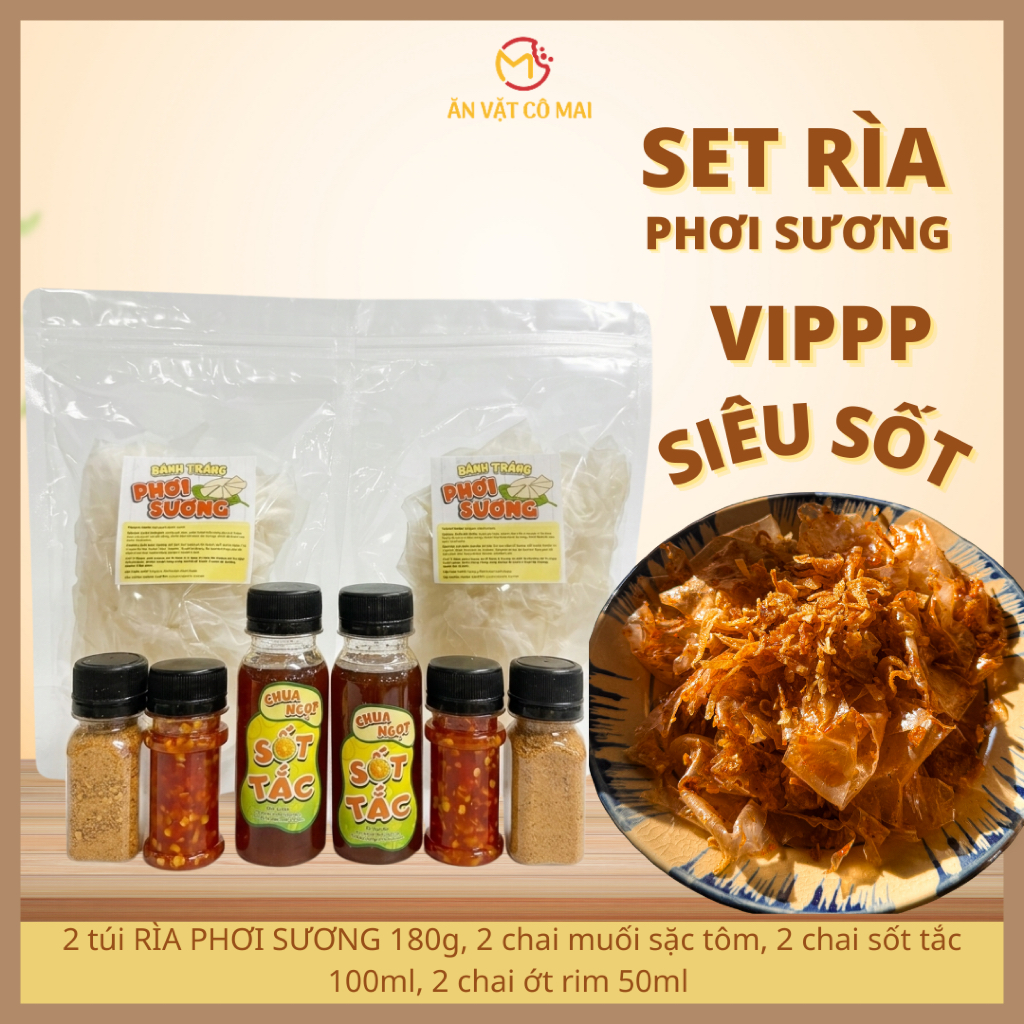 Combo VIPPP Bánh Tráng RÌA PHƠI SƯƠNG SIÊU SỐT Muối Sặc Tôm Cô Mai