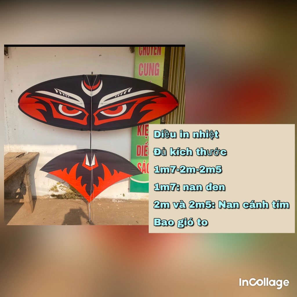 diều cú đen mắt vuông 1m7-2m và 2m5- hàng in nhiệt