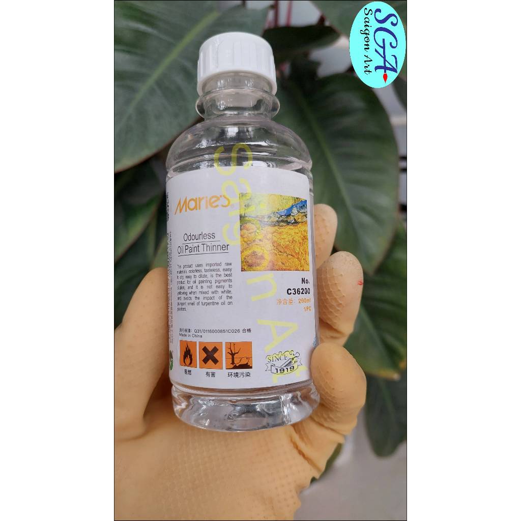 [SGA] Dung môi không mùi pha loãng sơn dầu Marie's Odourless Oil Paint Thinner chai 200ml