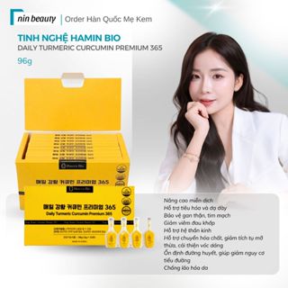 Tinh Chất Nghệ Hamin Nano 365 Curcumin Premium - Hộp 32 Tép Hỗ Trợ Dạ Dày, Đẹp Da, Giữ Dáng