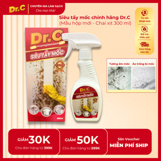 Siêu tẩy mốc chính hãng Dr.C 300ml tẩy mốc trên mọi bề mặt áo quần, sàn nhà, tường nhà, giày dép, không bào mòn bề mặt