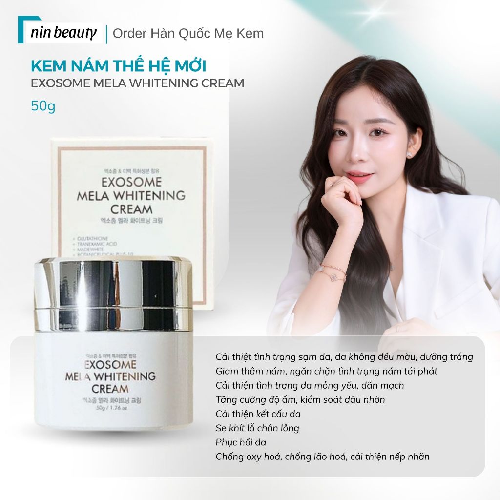 Kem nám thế hệ mới Exosome Mela Whitening Cream 50g