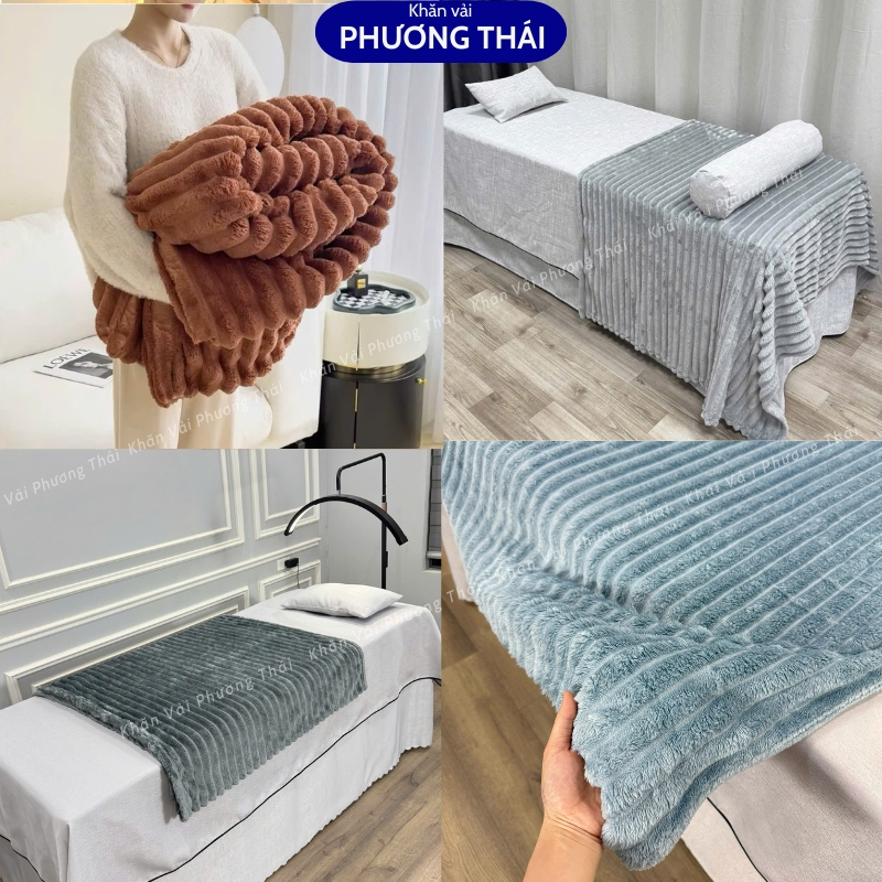 Chăn Spa, chăn đắp spa lông thỏ siêu mềm mịn, chăn văn phòng ấm áp, kt 1m1x2m