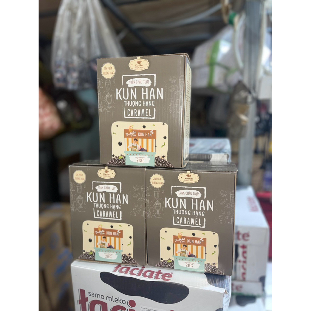 Trân châu đen Kunhan(Trân châu tươi thượng hạng hộp 2kg)