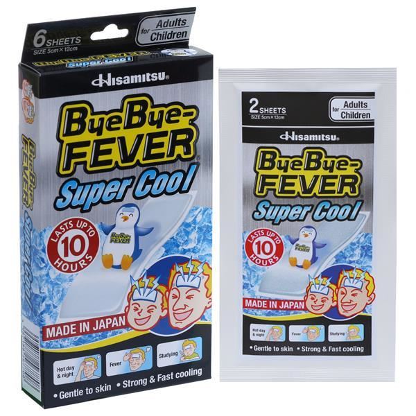[CHÍNH HÃNG] Miếng dán hạ sốt BYE BYE - FEVER - giúp làm mát lạnh nhanh, giúp hạ sốt, kéo dài 10 giờ