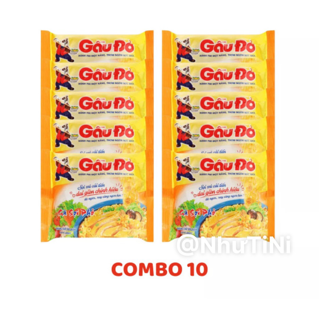 COMBO 10 gói mì gấu đỏ Gà Sợi Phở