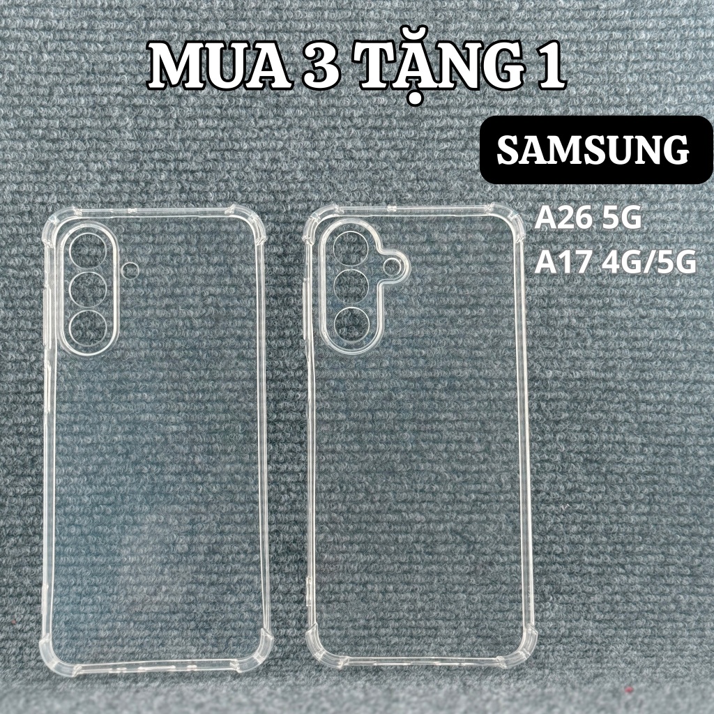 Ốp lưng Samsung Galaxy A26 5G / A17 4G / A17 5G trơn chống sốc trong suốt - Ốp điện thoại dẻo bảo vệ
