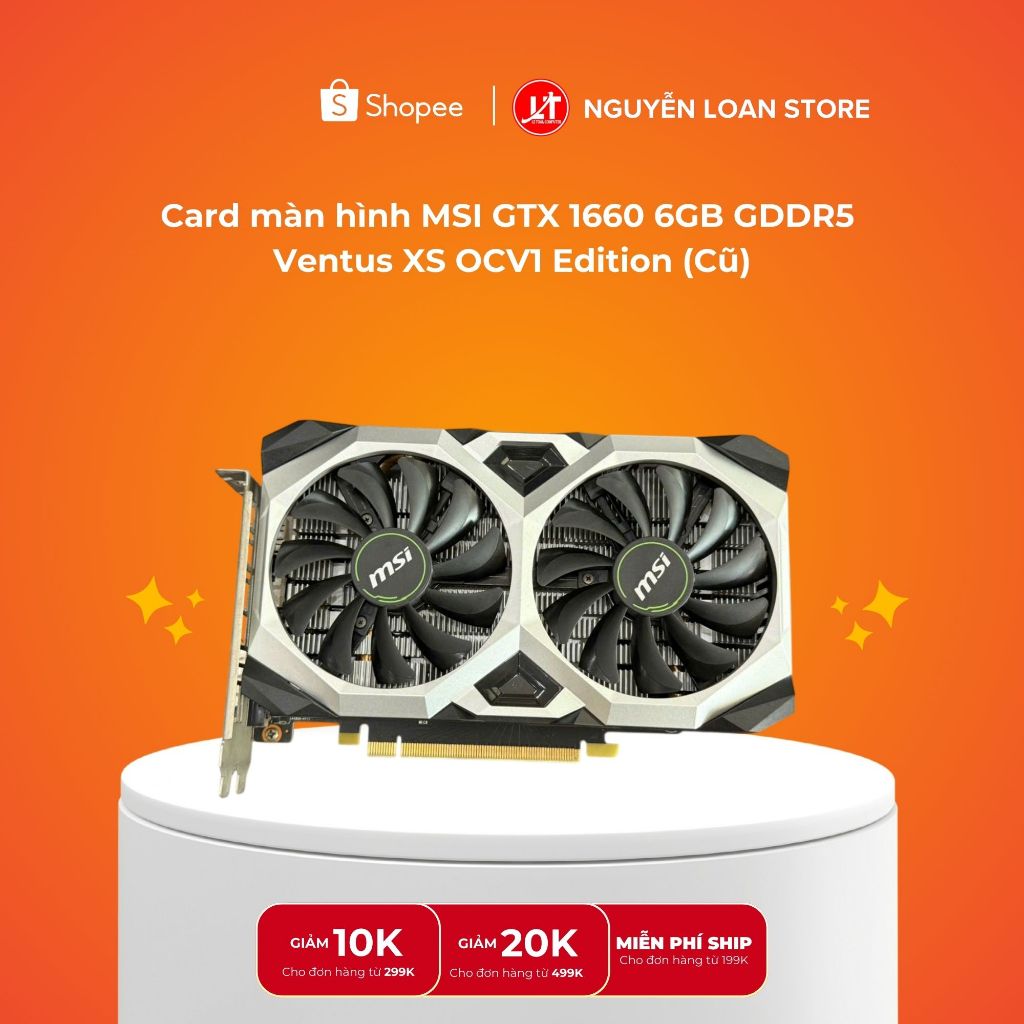 Card màn hình MSI GTX 1660 6GB GDDR5 Ventus XS OCV1 EdiTion (Cũ)