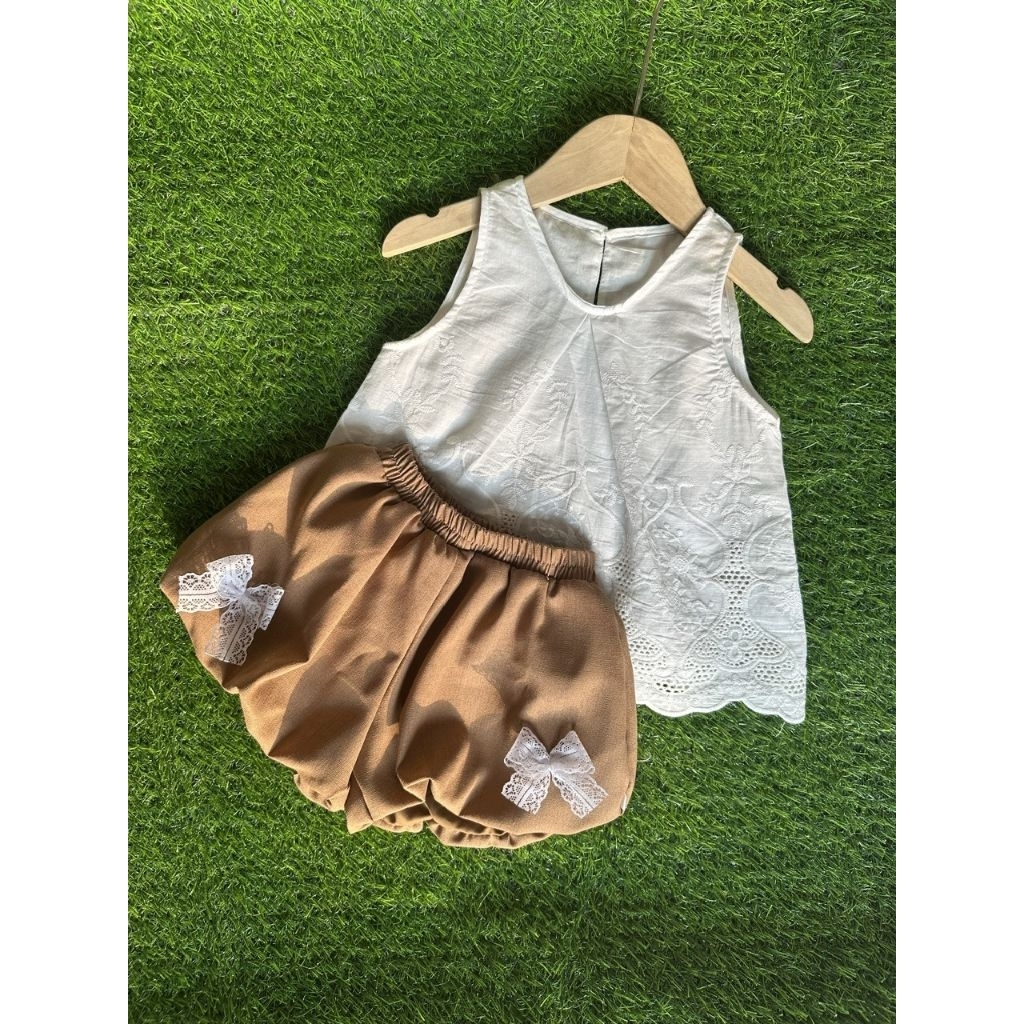 (Na kids) Sét Bộ Quần Áo Sát Nách Thô Boi Mặc Hè bé Gái