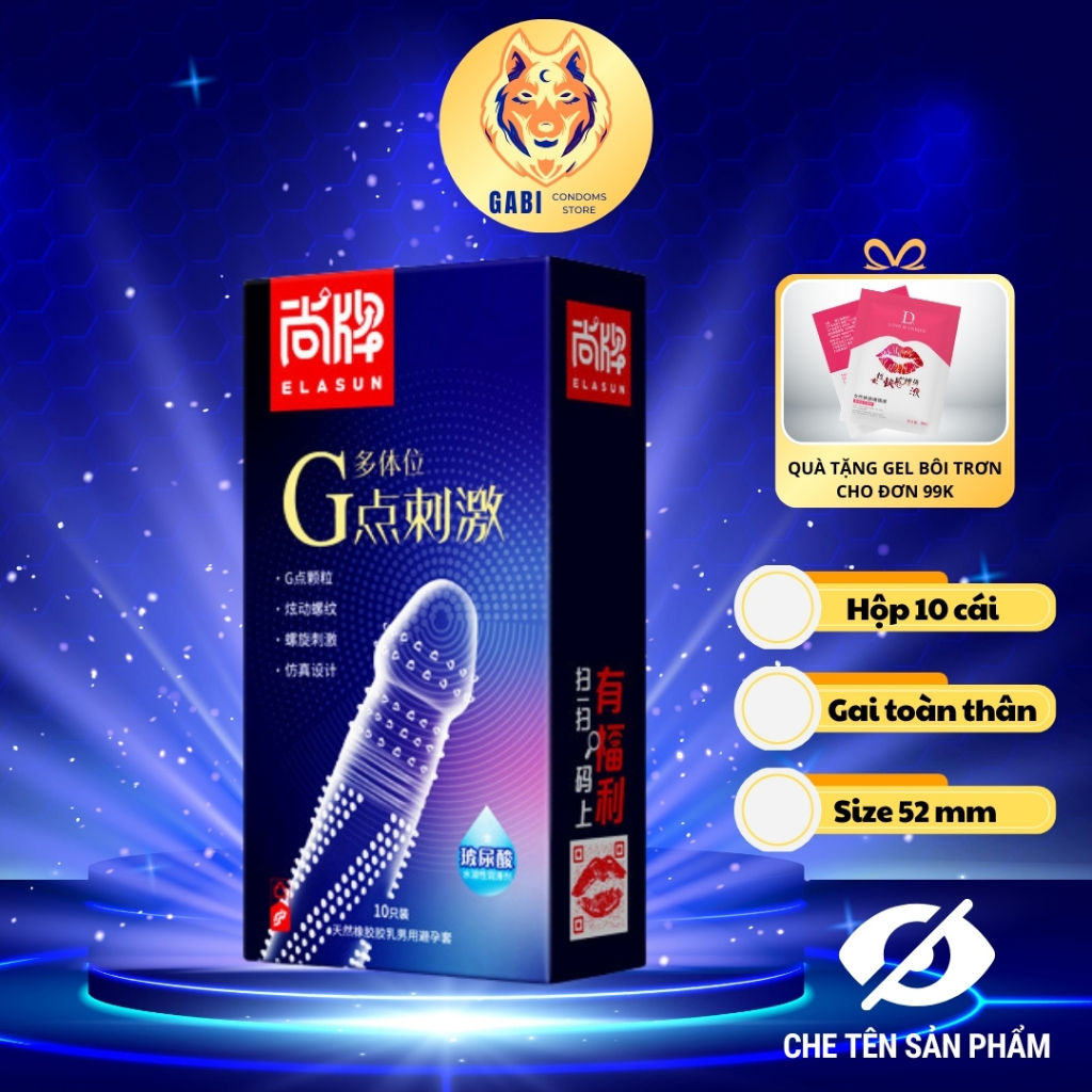 Bao cao su Gai Xoắn Ôc ôm sát kích thích sâu tăng khoái cảm Hộp 10 bao
