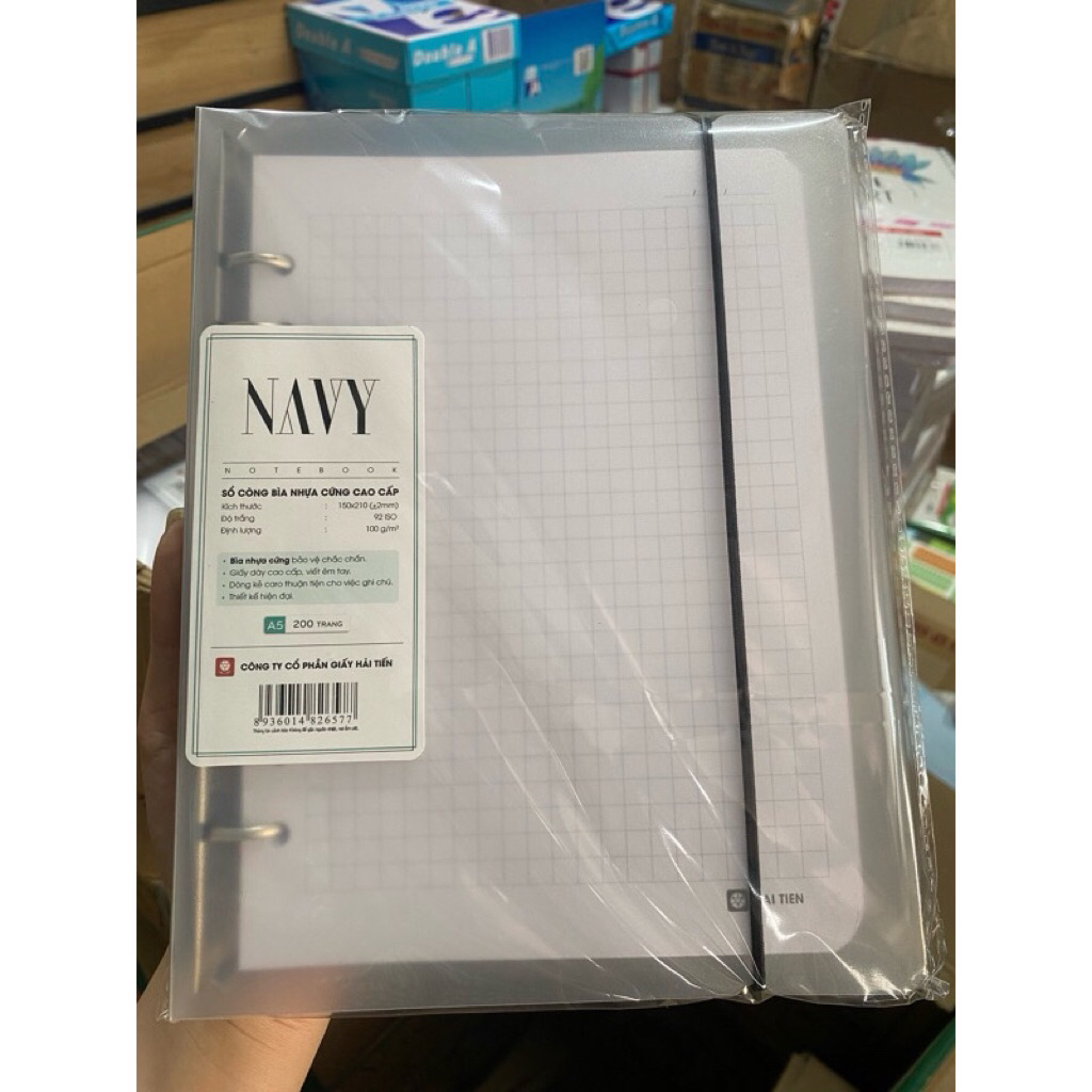 Sổ còng Navy A5 caro 200 trang Hải Tiến