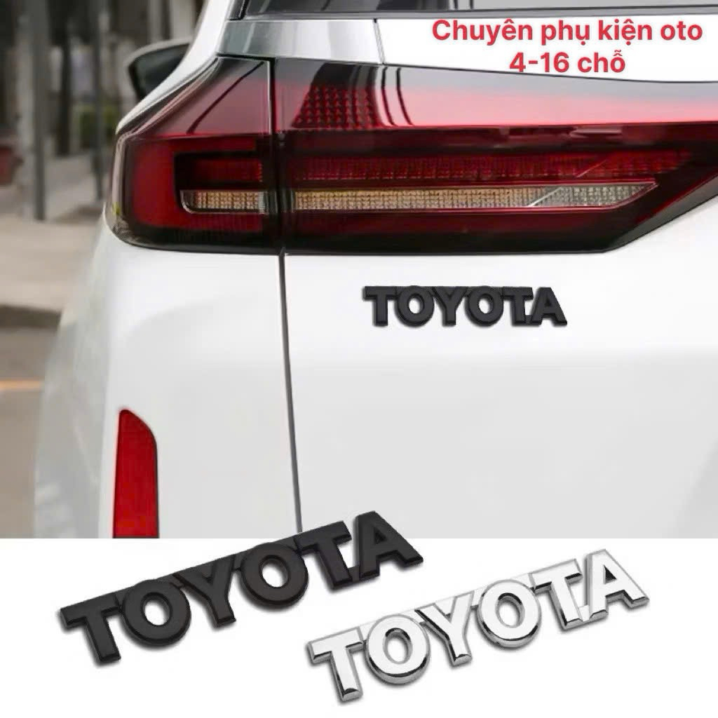 Chữ nổi Toyota dán xe Toyota.Chuyên phụ kiện oto 4-16 chỗ