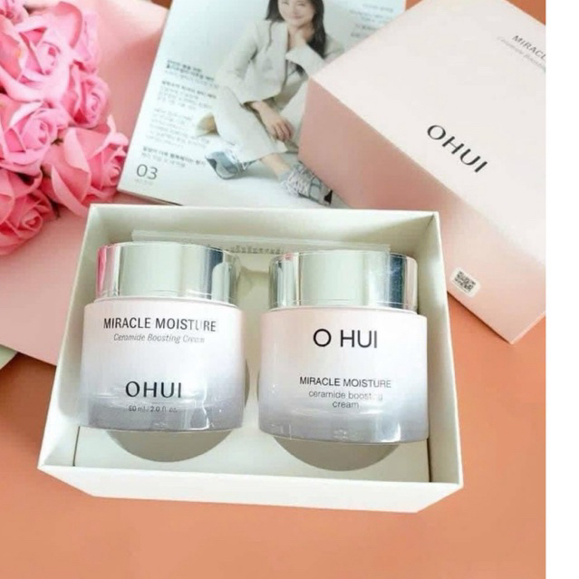 set Kem Ohui Hồng Ohui Miracle Moisture ceramide boosting cream
