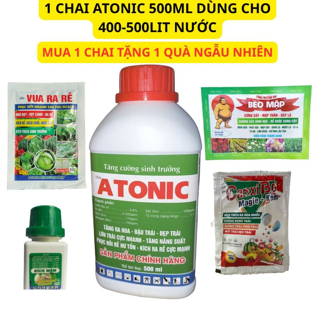 ATONIC 500ML CHÍNH HÃNG VÀ 1 QUÀ CHẤT LƯỢNG NGẪU NHIÊN GIÚP BẬT CHỒI TO, DƯỠNG RỄ SINH HỌC KHỎE