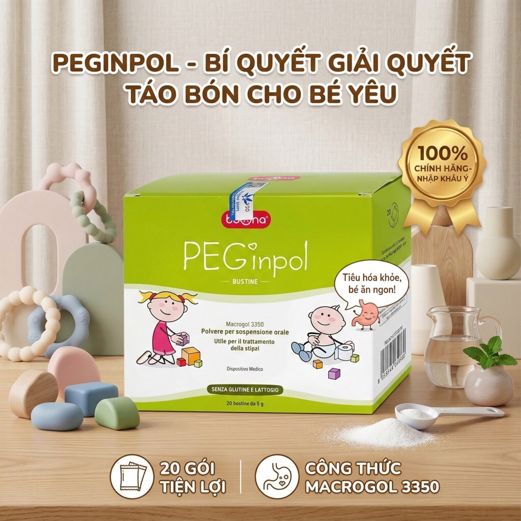 Bột uống Nhuận Tràng BUONA Peginpol (Hộp 20 gói x5g)