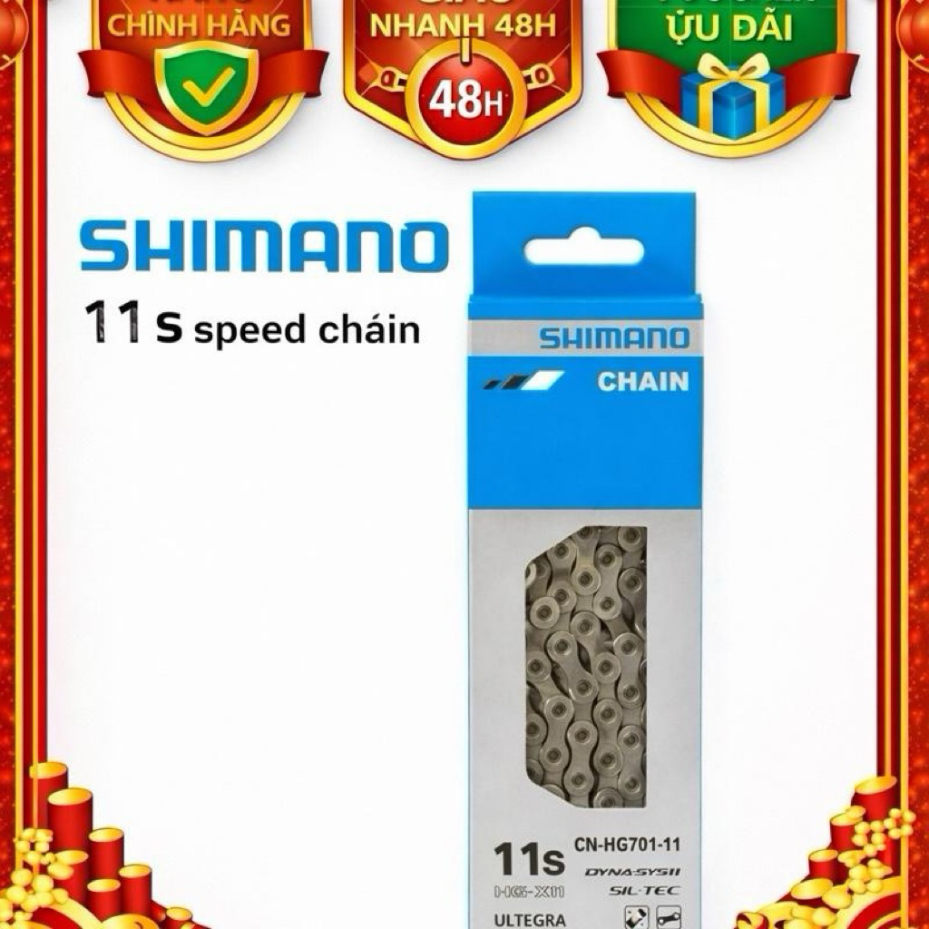 Sên Xích Shimano CN-HG601,HG701,HG901 11 Speed, HG-X11, Số Mắt 116L, Cho Dòng Ultegra Deore XT XTR, 