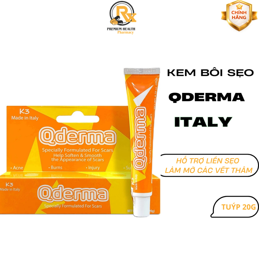 Kem Bôi Sẹo QDERMA – Hỗ Trợ Làm Mờ Sẹo, Giảm Thâm, Dưỡng Ẩm, Giúp Da Mịn Màng – Tuýp 20g