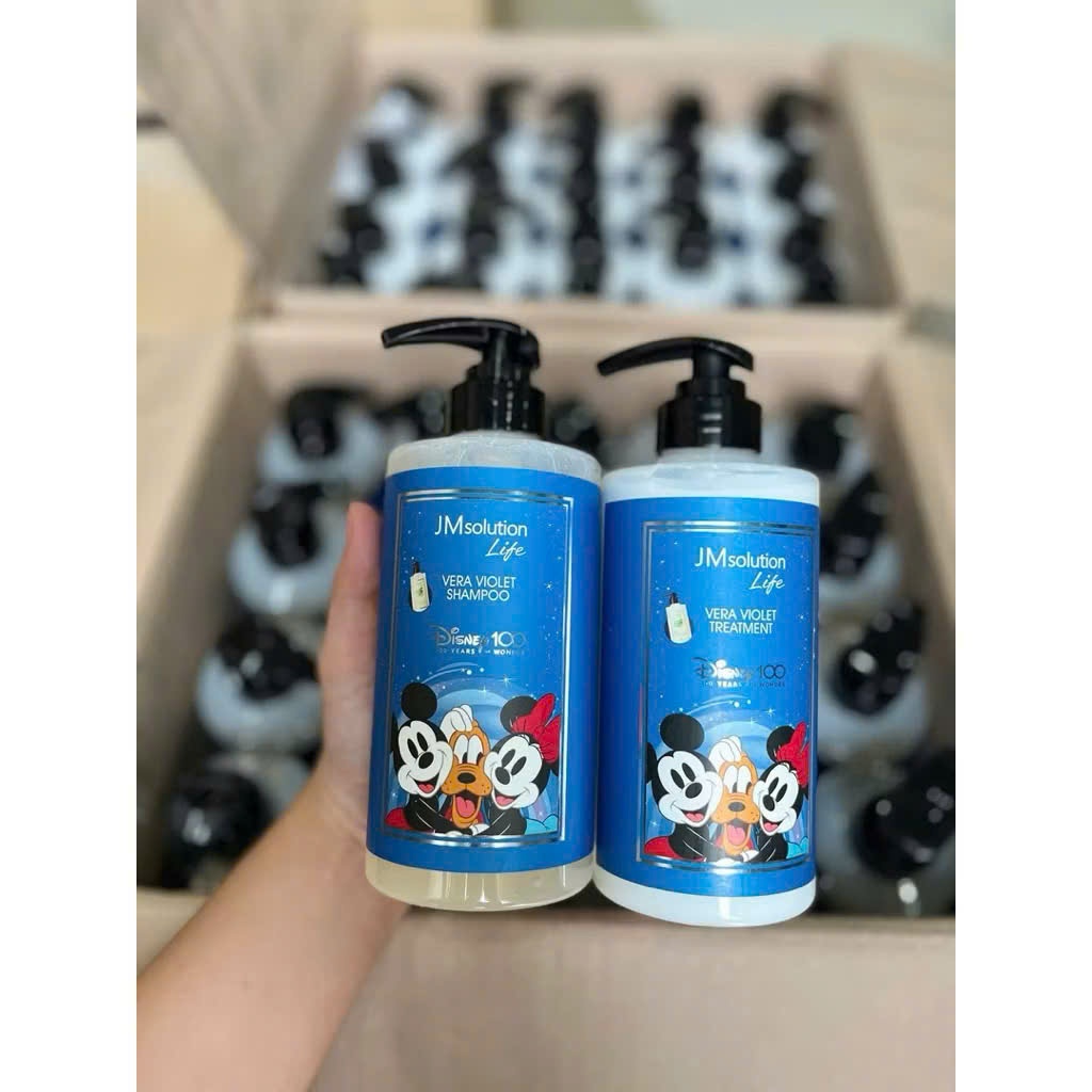 E45_ Cặp gội xả JM solution life vera violet treatment 500ml/chai
