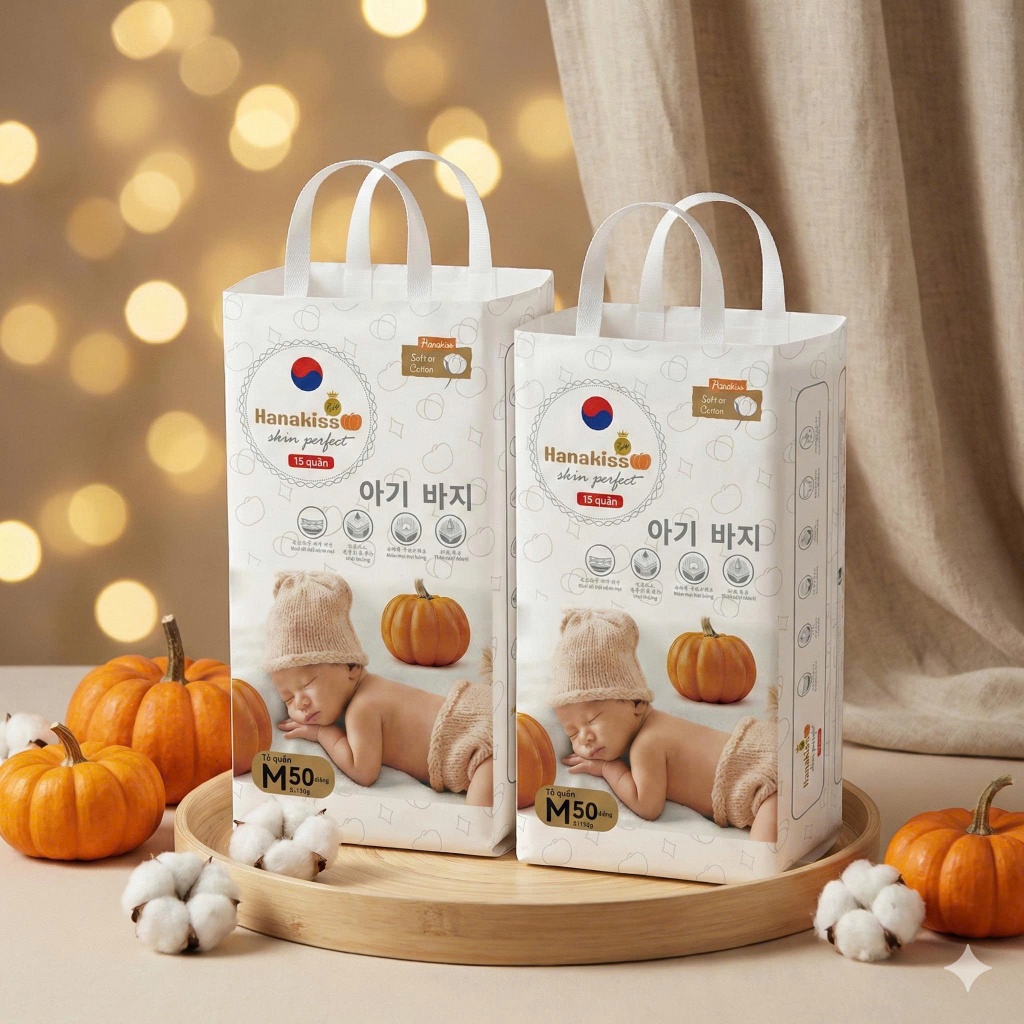 Combo 50-100 miếng bỉm quần hanakids/Hanakiss Gold siêu mỏng mềm, thấm hút tốt size M/L/XL/XXL/XXXL 