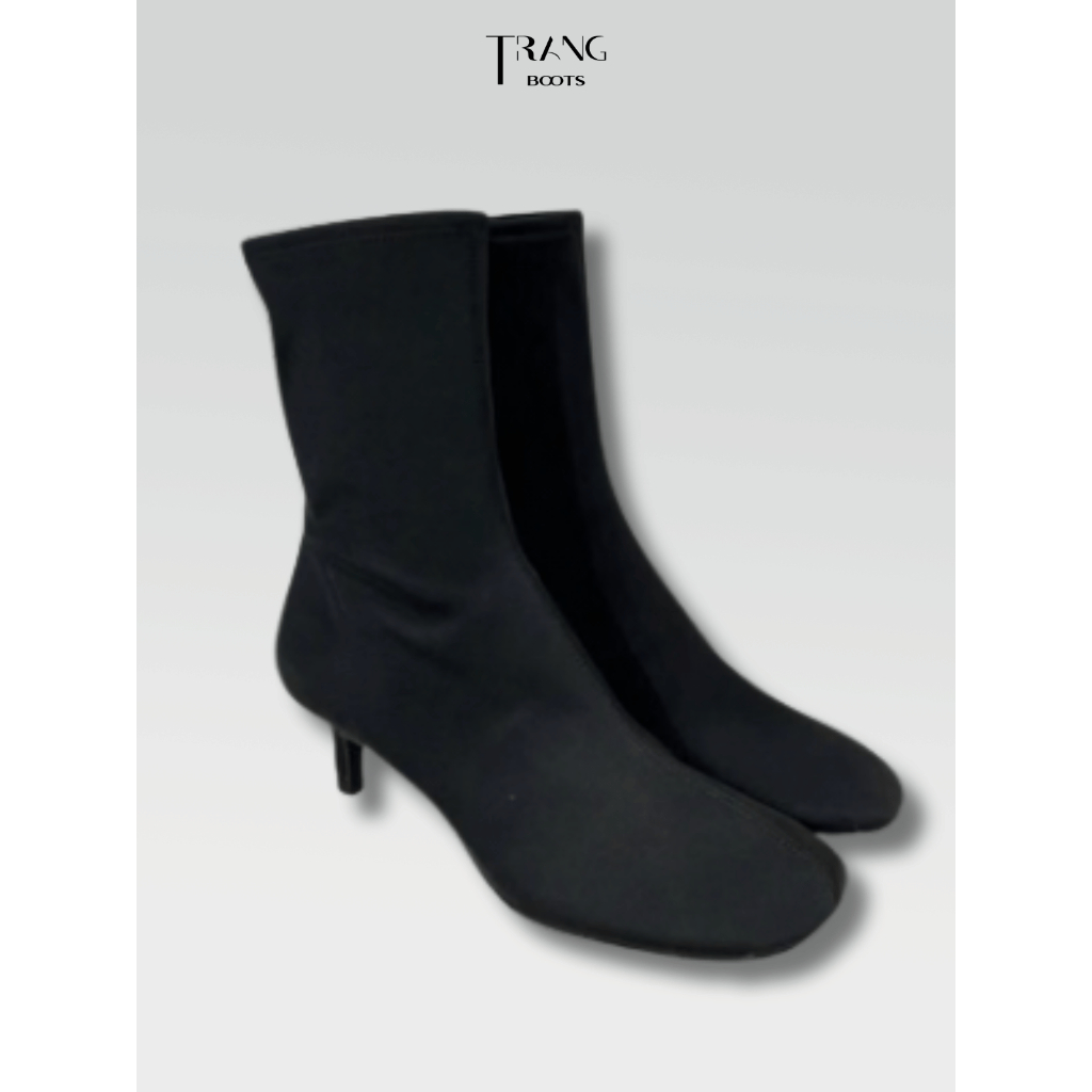 ANKLE BOOTS ZR GÓT NHỌN MŨI TRÒN