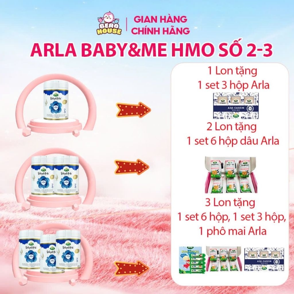 Combo 2 Hộp Sữa Arla Baby&me HMO step 1 2 3