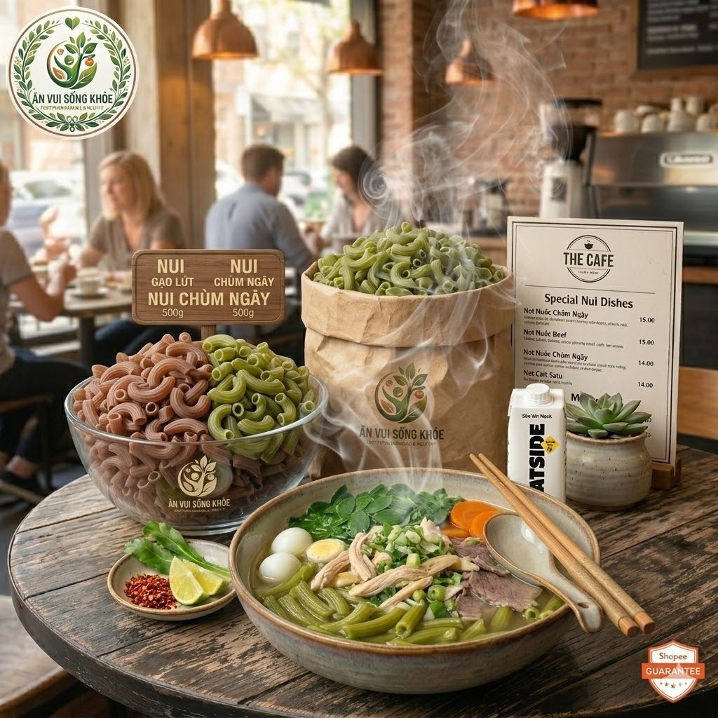 Nui Gạo Lứt Chùm Ngây Việt Thái 500g – Nui Gạo Lứt Tự Nhiên Dễ Chế Biến Cho Nui Xào, Nui Canh