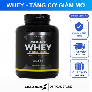 Bột Whey Isolate Protein Blend Musaking hủ 2,2kg (Tăng Cơ Giảm Mỡ) + Tặng bình lắc Shaker 600ml