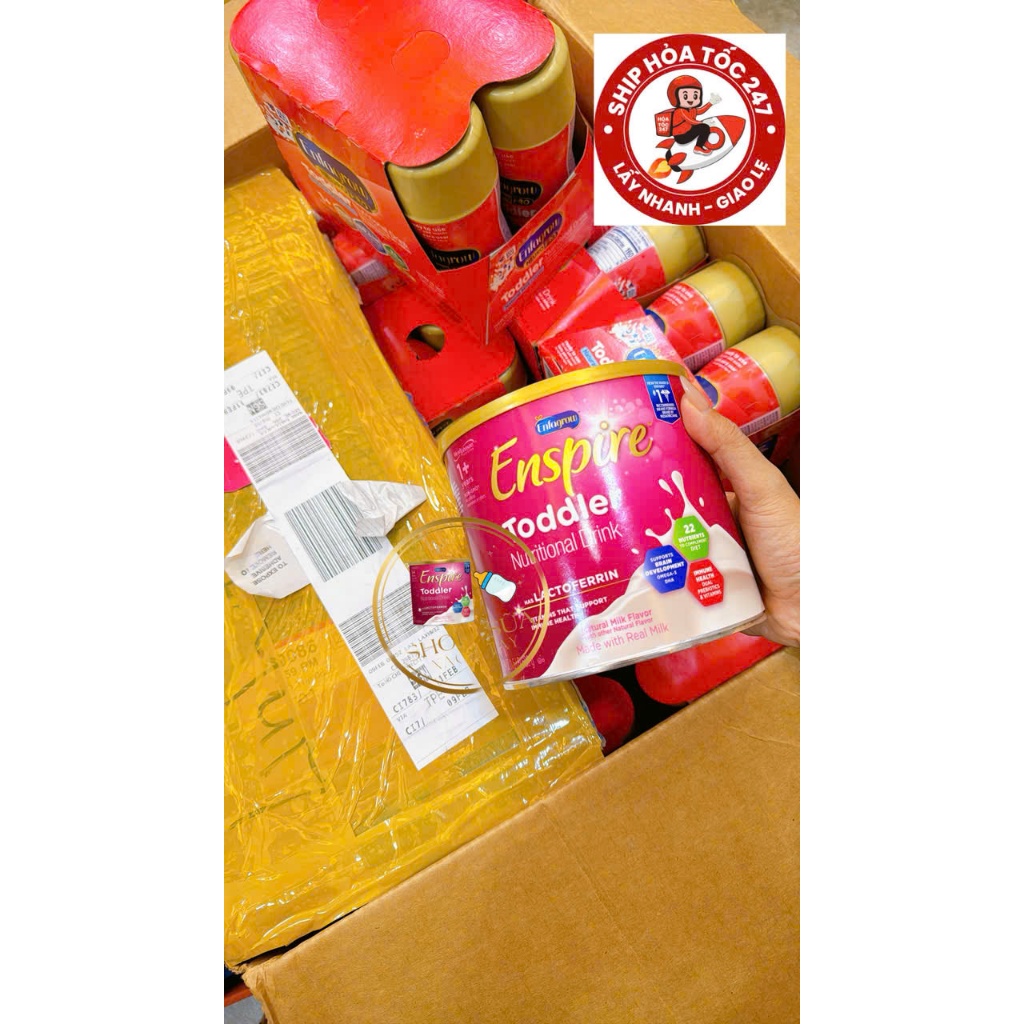 Bill +ship air Sữa bột Enfamil Enspire hồng  ENSPIRE TODDLER ENFAMIL cho bé 1-3 tuổi 680G
