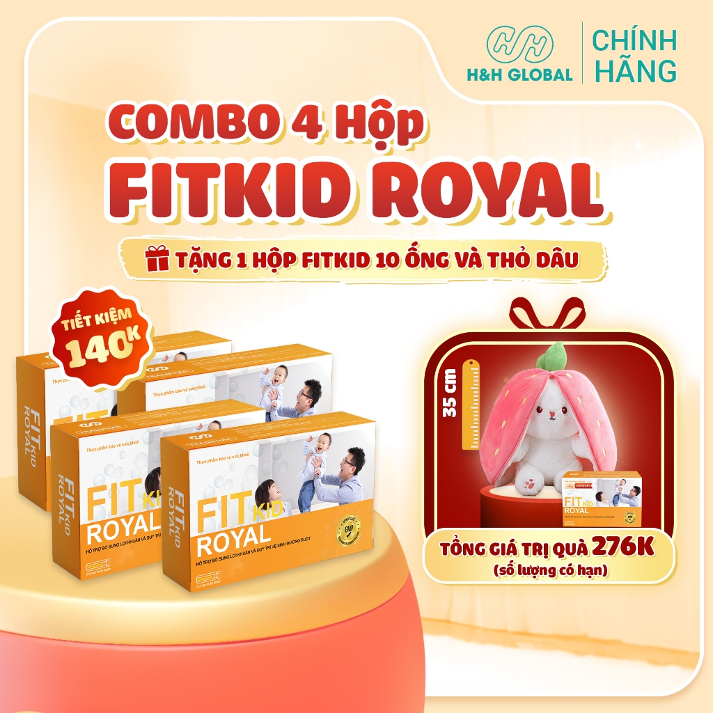 [Mua Combo 4 Tặng Thỏ ] Men Vi Sinh FIT KID ROYAL Bổ Sung Bào Tử Lợi Khuẩn Cho Trẻ Biếng Ăn, Tiêu Hó