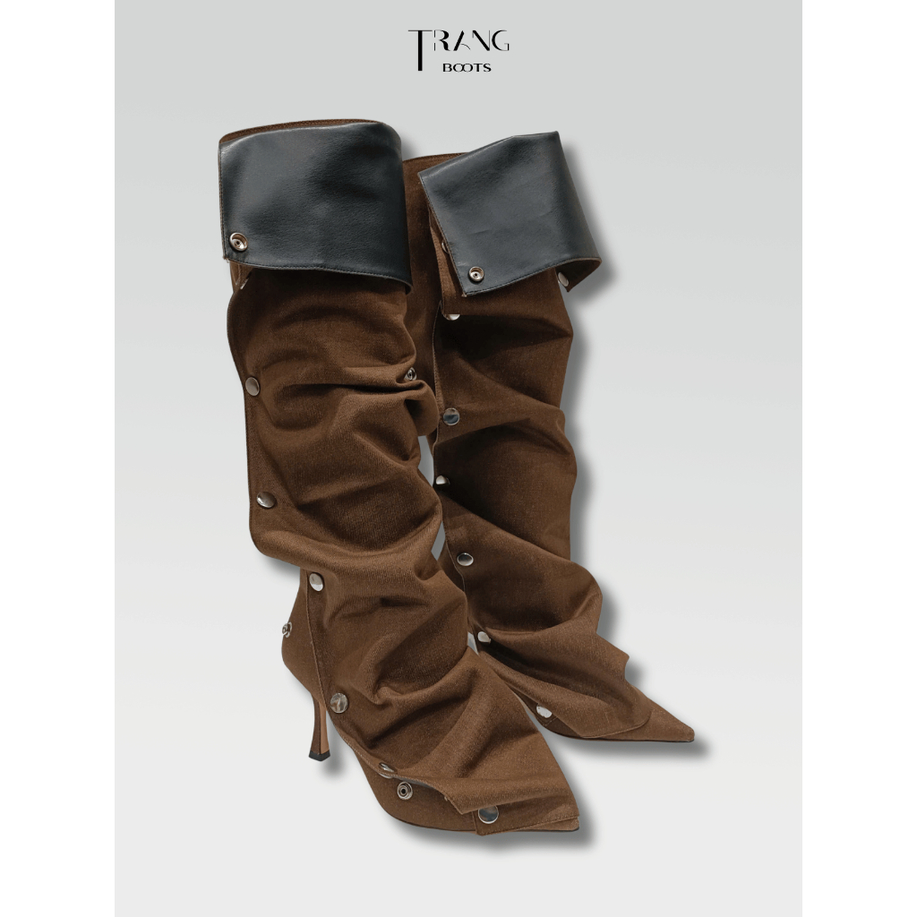 FANCY KNEE BOOTS PHOM NHÚN CHẤT DENIM