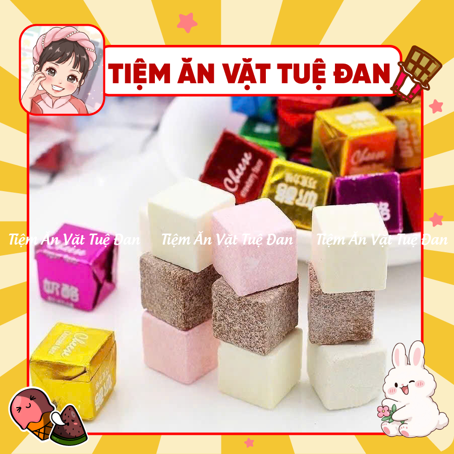 [50 VIÊN] Kẹo sữa socola cube Doten Mix Vị, choco cube candy, thơm ngon hấp dẫn