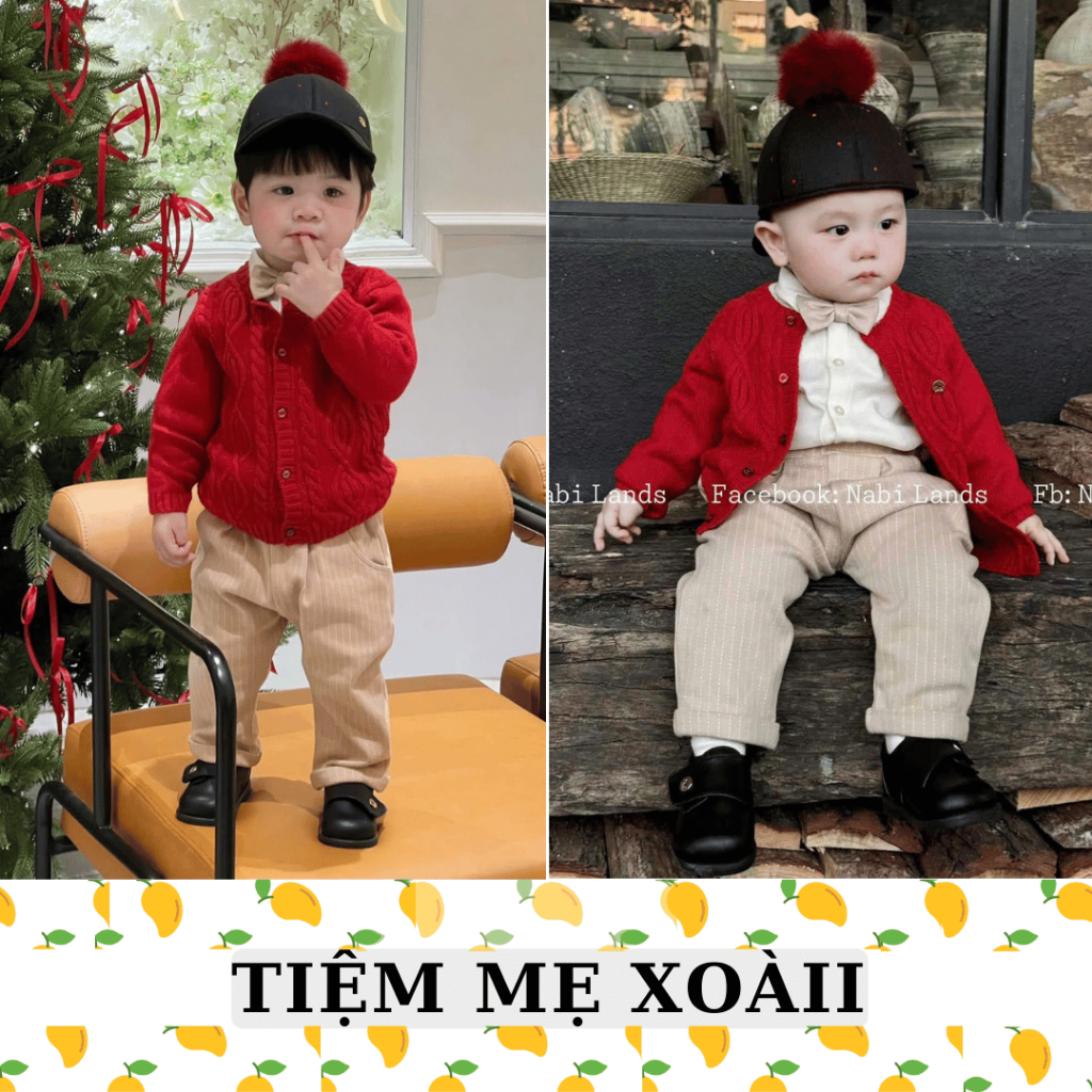 Set bộ Ettoi 4CT cadigan áo quần cho bé trai phong cách hàn quốc