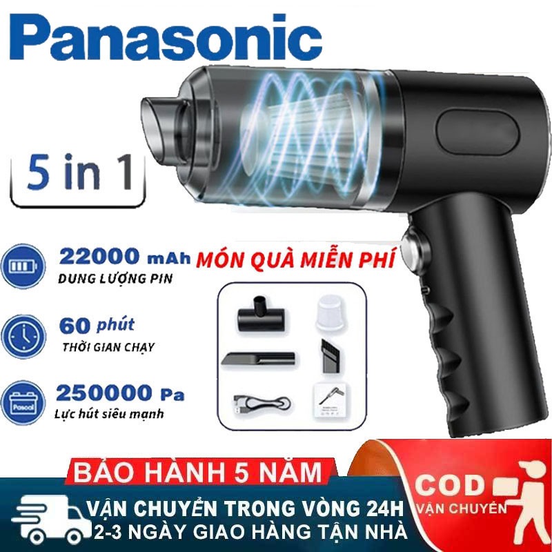 Panasonic Máy hút bụi cầm tay mini không dây siêu mạnh, Hút Bụi Ô Tô Và Nhà Cửa, Máy hút bụi ô tô đa năng 5 trong 1