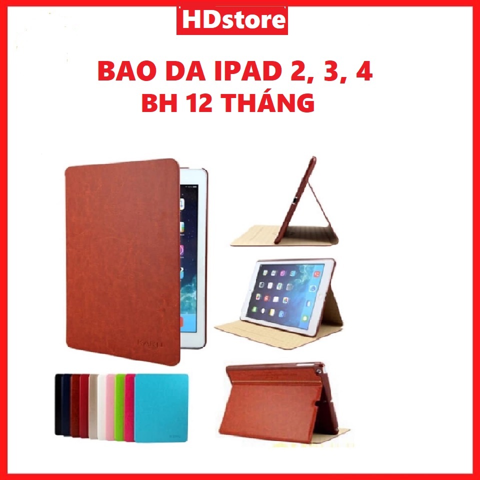 Bao da, Ốp lưng KaKu cho ipad 2, 3, 4 Từ tính tắt mở cảm ứng tích hợp chân đế case