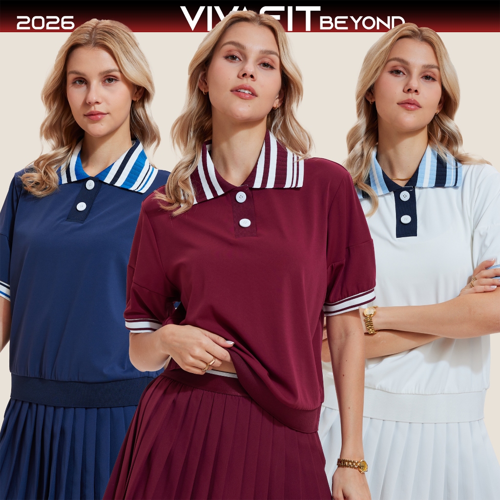 COSLEAF Lehman Áo thể thao nữ cổ bẻ chất thun Poly hỗ trợ chơi Pickleball, Tennis. Golf