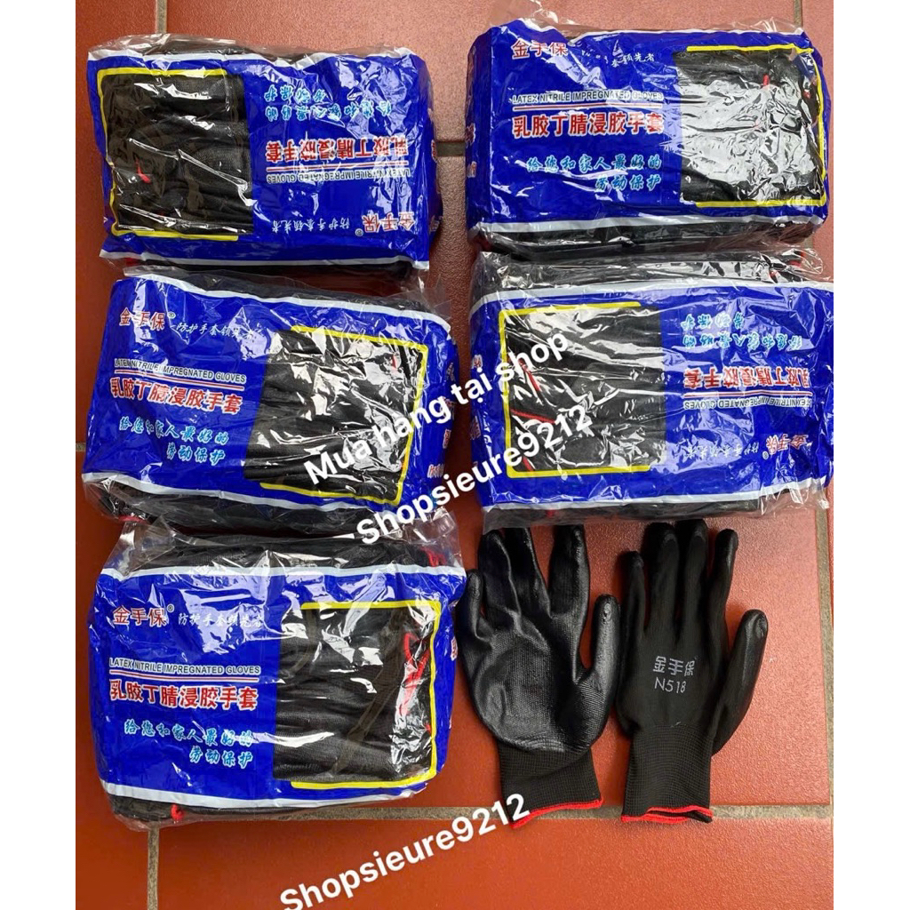 Sỉ 60 Đôi găng tay phủ Sơn xanh,Sơn Đen,Sơn xám,găng tay bảo hộ lao động