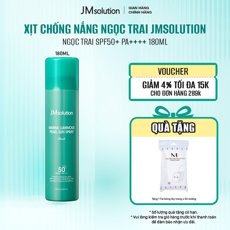 Xịt Chống Nắng Toàn Thân JMsolution SPF50+ PA++++ 180ml, Dưỡng Ẩm, Khô Thoáng, Dùng Cho Mặt & Body