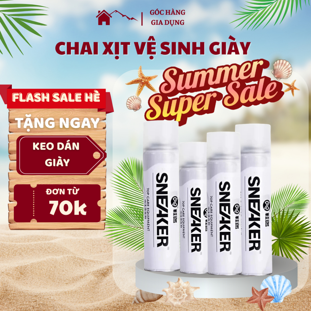 [Sale Tết] Chai xịt khô vệ sinh giày Sneaker 300ml, bình xịt giày bọt tuyết cao cấp