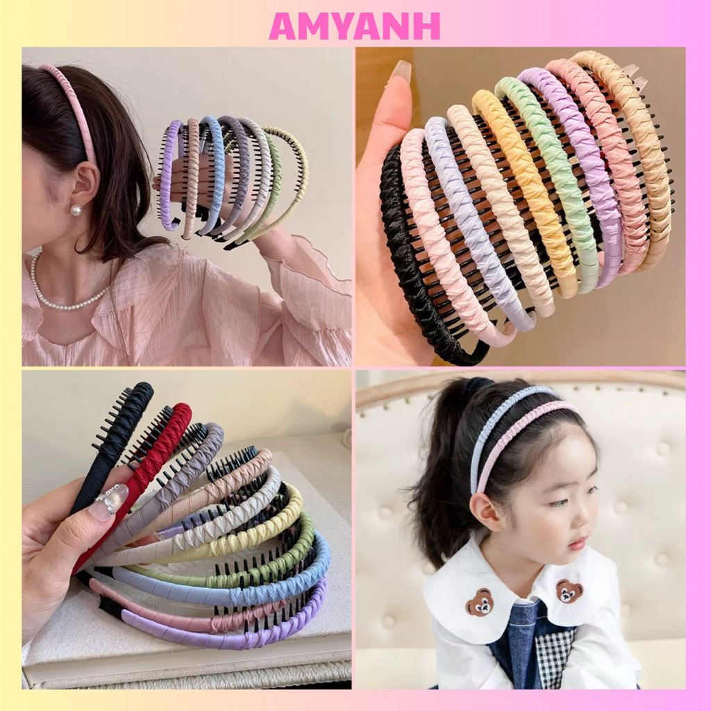 BỜM CÀI TÓC RĂNG CƯA BỌC VẢI – BỜM CÀI TÓC CHỐNG TRƠN DỄ THƯƠNG CHO BÉ GÁI VÀ NỮ BG007