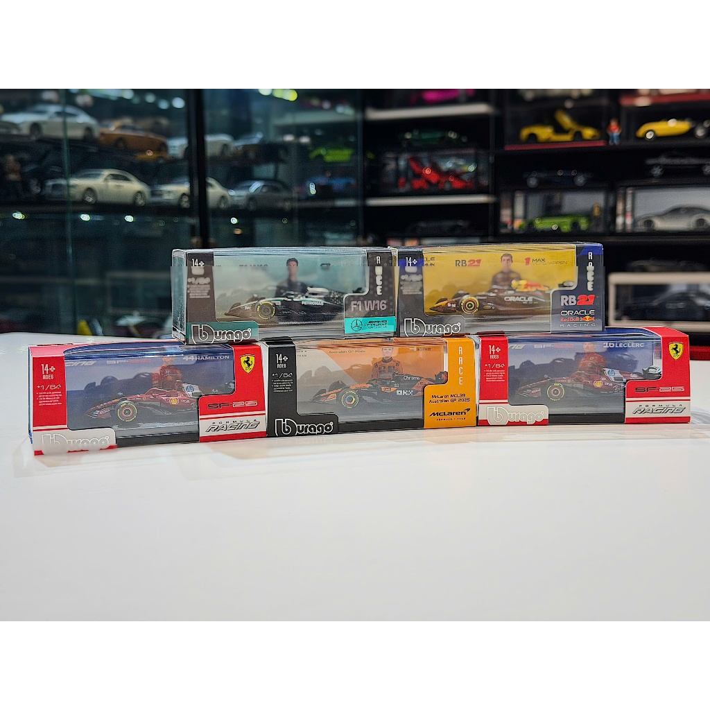 XE MÔ HÌNH CÔNG THỨC F1 FERRARI MERCEDES-AMG  MC-LAREN REDBULL,TỶ LỆ 1/64 BBURAGO