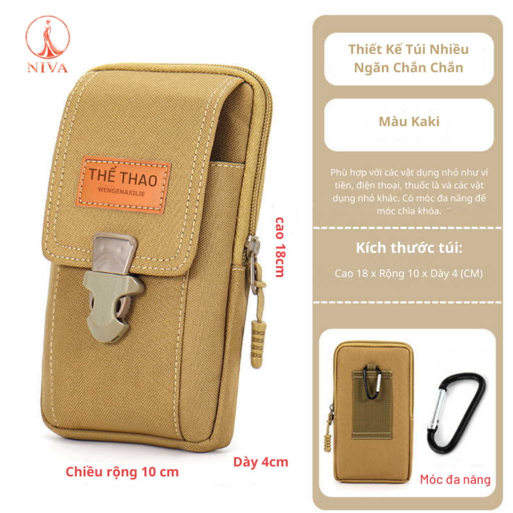 Túi Đeo Hông Nam Đeo Thắt Lưng, Chất Vải Bền Chắc, Đựng Điện Thoại Và Dụng Cụ Nhỏ Tiện Dụng - SHOP NIVA