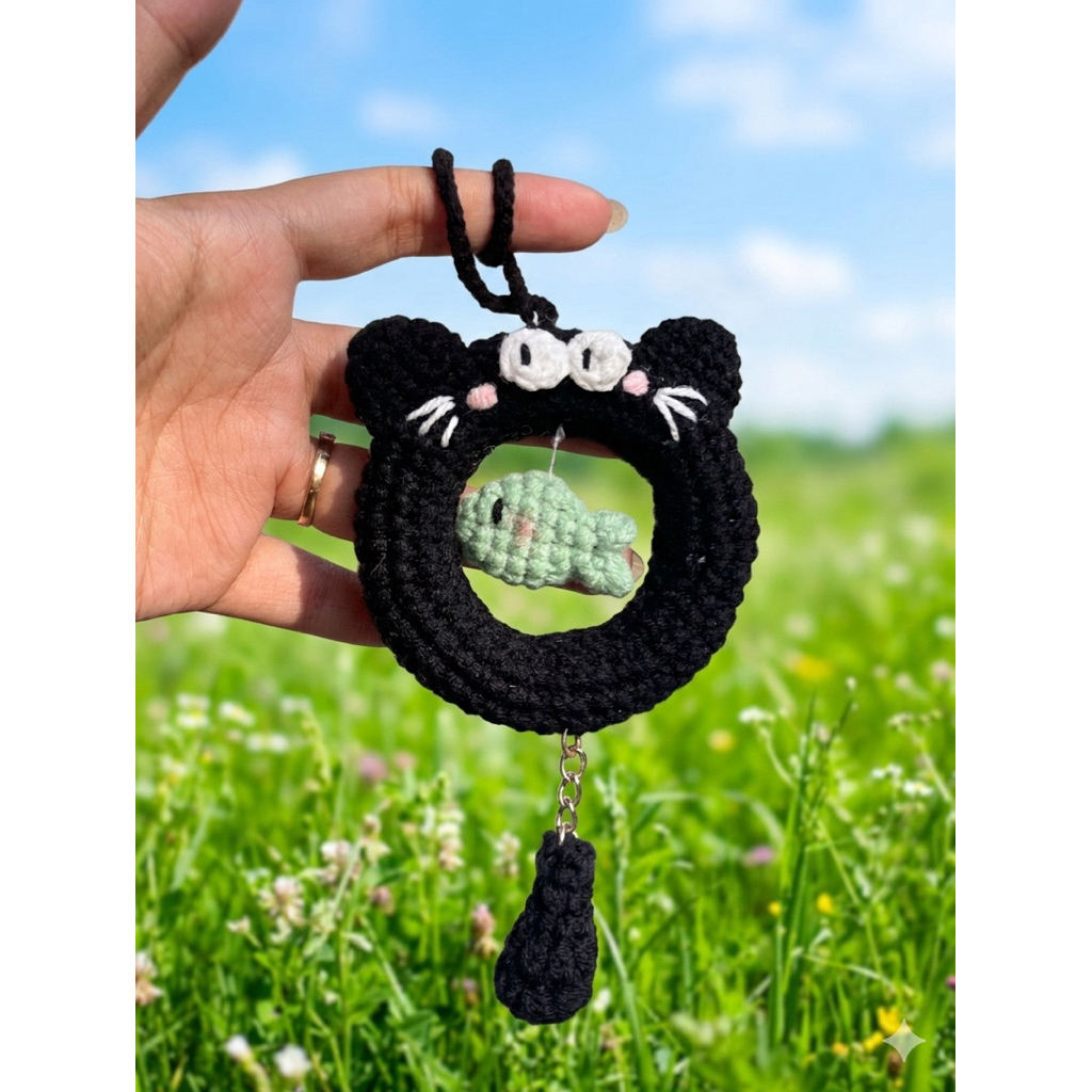 Len HandMade - Vòng tròn mèo con (thích hợp làm quà tặng/móc khoá/,…)