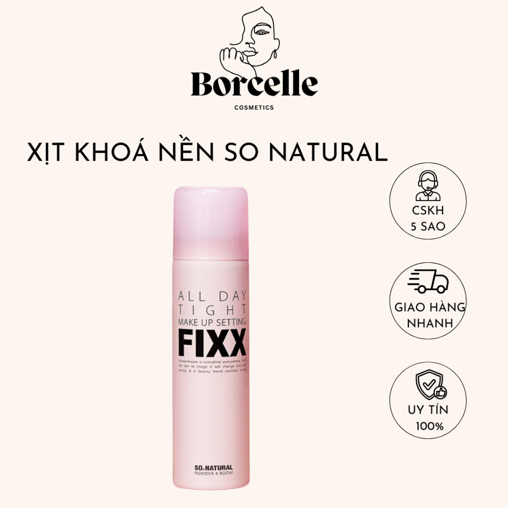 Xịt khóa nền So Natural All Day Tight Fixx Xịt khóa SO Natural makeup fixx cho da căng bóng mịn lì 1